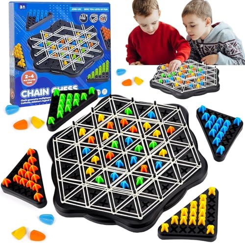 Triggle Game, Triggle-Spiel, lustiges Triggles-Spiel GummibäNder, Triggle, Kettendreieck Schachspiel interaktives Steckspiel, Strategie-Steckbrettspiel für Familienfeiern mit Kindern und Erwachsenen. von Jadyon