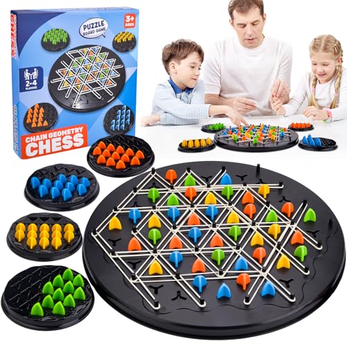 Triggle Game, Triggle-Spiel, lustiges Triggles-Spiel GummibäNder, Triggle, Kettendreieck Schachspiel interaktives Steckspiel, Strategie-Steckbrettspiel für Familienfeiern mit Kindern und Erwachsenen von Jadyon