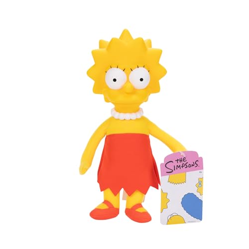 Die Simpsons Lisa Plüsch 20 cm, offiziell lizenziert, weiche Plüsch-Lisa mit geformtem Kopf, sehr detailliertes und ausdrucksstarkes Design, sammeln Sie die gesamte Simpsons-Familie von Jakks Pacific