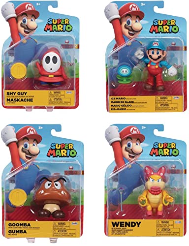 Funko Super Mario Wave 30 Super Mario Bros Figuren, 10 cm, 6 Stück von Jakks Pacific