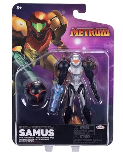 JAKKS Pacific Metroid Phazon Suit Samus Actionfigur mit Morph Ball Zubehör von Jakks Pacific