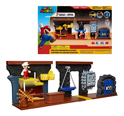 Jakks Pacific Dungeon Super Mario-Playset Welt Fungen, Mehrfarbig, Einheitsgröße (85993) von Nintendo