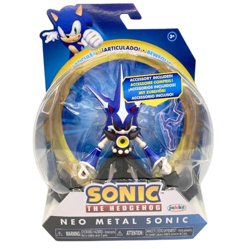 Jakks Pacific Sonic the Hedgehog Neo-Metall-Schallfigur mit elektrischem Zauberstab, 10 cm von Jakks Pacific