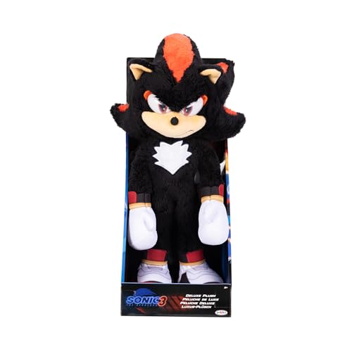 Sonic 3 The Hedgehog Der Film - Official Sega Licensed Deluxe Shadow Soft Toy - 33cm - Soft - Realistic Details - Sparkling Eyes - Children's Soft Toy - Collectable - 3 Years + von Jakks Pacific