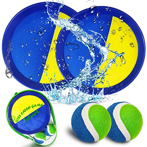 Jalunth Klettballspiel Klettball Strandspielzeug Strandspiele Wurfspiel Kinder Erwachsene Garten Outdoor Draußen Strand Wasserdicht Spielzeug Spiele 3 4 5 6 7 8 9 Jahre Mädchen Junge Ostern Geschenke von Jalunth