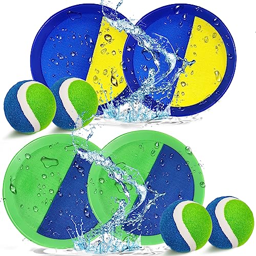 Jalunth Klettballspiel Klettball Strandspielzeug Strandspiele Wurfspiel Kinder Erwachsene Garten Outdoor Draußen Strand Spielzeug Spiele Geschenke 2 3 4 5 6 7 8 9 10 Jahre Mädchen Junge Ostergeschenke von Jalunth