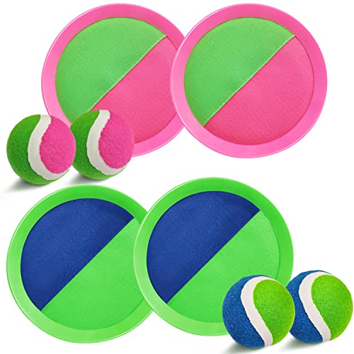 Jalunth Klettballspiel Klettball Strandspielzeug Strandspiele Wurfspiel Kinder Erwachsene Garten Outdoor Draußen Strand Wasserdicht Spielzeug Spiele 3 4 5 6 7 8 9 Jahre Mädchen Junge Ostern Geschenke von Jalunth