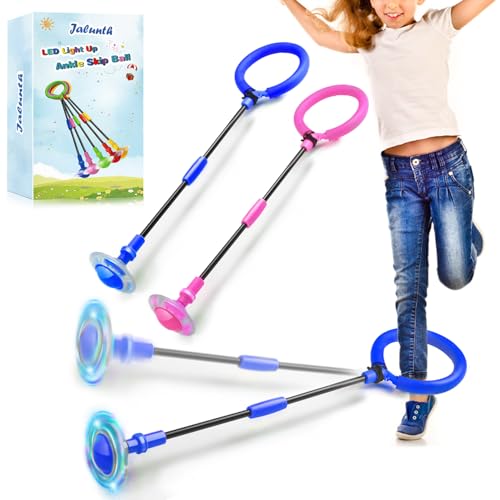 Jalunth Springring Fußkreisel Swing Wheel Outdoor Draußen Garten Draussen Blinkender Spielzeug Spiele Kinder Erwachsene Jungen Mädchen 5 6 7 8 9 10 11 12 13 Jahre Nikolaus Geschenke mit LED Licht Rad von Jalunth