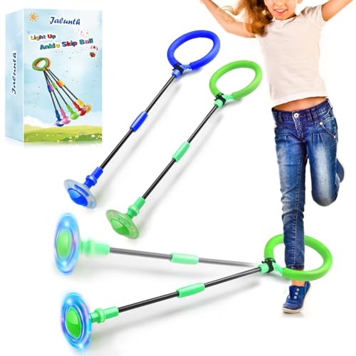 Jalunth Springring Fußkreisel Swing Wheel Outdoor Draußen Garten Draussen Spielzeug Spiele Sachen Kinder Erwachsene Jungen Mädchen 5 6 7 8 9 10 11 12 13 Jahre Ostern Geschenke mit Coole Lichtrad von Jalunth