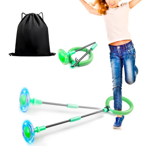 Jalunth Springring Fußkreisel Swing Wheel Outdoor Draußen Garten Draussen Spielzeug Spiele Sachen Kinder Erwachsene Jungen Mädchen 5 6 7 8 9 10 11 12 13 Jahre Ostern Geschenke mit Coole Lichtrad von Jalunth