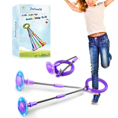 Jalunth Springring Fußkreisel Swing Wheel Outdoor Draußen Garten Strand Draussen Blinkt Spielzeug Spiele Kinder Erwachsene Jungen Mädchen 5 6 7 8 9 10 11 12 13 Jahre Geburtstag Geschenke mit Lichtrad von Jalunth