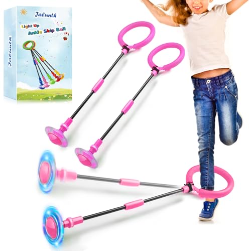 Jalunth Springring Fußkreisel Swing Wheel Outdoor Draußen Garten Strand Draussen Blinkt Spielzeug Spiele Kinder Erwachsene Jungen Mädchen 5 6 7 8 9 10 11 12 13 Jahre Geburtstag Geschenke mit Lichtrad von Jalunth