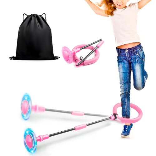 Jalunth Springring Fußkreisel Swing Wheel Outdoor Draußen Garten Strand Draussen Blinkt Spielzeug Spiele Kinder Erwachsene Jungen Mädchen 5 6 7 8 9 10 11 12 13 Jahre Geburtstag Geschenke mit Lichtrad von Jalunth