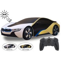 JAMARA 403003 BMW I8 1:24 weiß/gelb 2,4GHz UV Photochromic Serie von Jamara