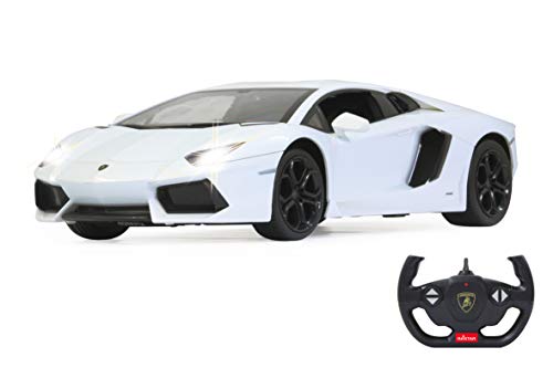 JAMARA 404316 - Lamborghini Aventador 1:14 2,4GHz - offiziell lizenziert, bis 1 Std. Fahrzeit bei 11 Km/h, LED, Perfekt nachgebildete Details, detaillierter Innenraum,hochwertige Verarbeitung, Weiß von JAMARA