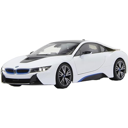 JAMARA 404571 - BMW I8 1:14 40MHz Tür fernbedienbar - offiziell lizenziert, ca 1 Std Fahrzeit, ca 11 Kmh, detaillierter Innenraum, hochwertige Verarbeitung, LED Licht von JAMARA