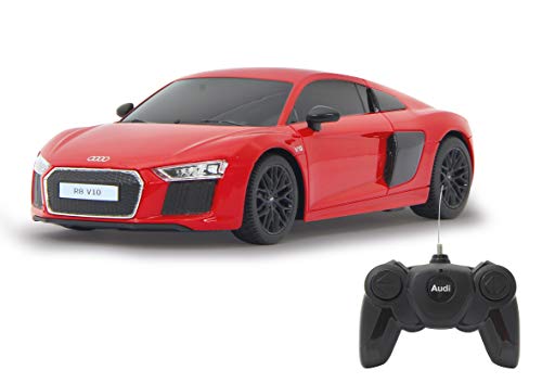 JAMARA 405100 - Audi R8 1:24 2,4GHz - offiziell lizenziert, bis zu 1 Stunde Fahrzeit bei ca. 9 Km/h, perfekt nachgebildete Details, hochwertige Verarbeitung, Rot von JAMARA