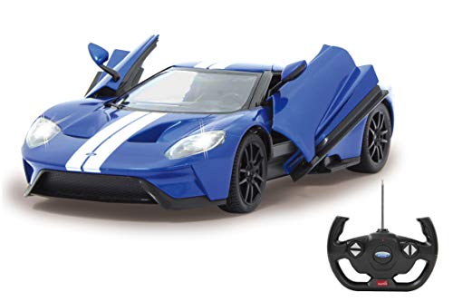 Ford GT 1:14 blau Tür manuell 2,4GHz - offiziell lizenziert, ca 1 Std fahren, 11 Kmh, perfekt nachgebildete Details, detaillierter Innenraum, hochwertige Verarbeitung,LED Licht von JAMARA