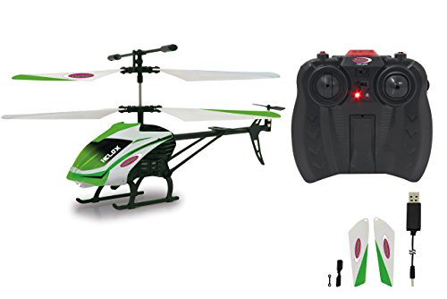 JAMARA 410063 - Helox 3+2Kanal Heli Gyro, Licht+Demo IR - RC Helikopter, Flexible, Robustes Kunststoffchassis, Motorschutz Bei Blockierten Rotorblättern, Schnellwechselakku, grün von JAMARA