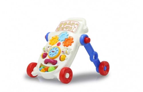 JAMARA 460586 - Lauflernwagen My First Walker-fördert spielerisch die feinmotorischen Fähigkeiten, ergonomisches Design mit Haltegriff, incl. Sound Box, Telefon und Drehscheibe, mehrfarbig von JAMARA