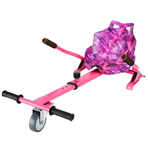 Hoverkart Frame Go Cart für Hoverboard Zubehör, Hover Cart Balance Scooter Sitz Einstellbare Länge für 6,5 8 10 Zoll Segway, Graffiti Galaxy Flame Camo (Starry Pink) von Jamiah