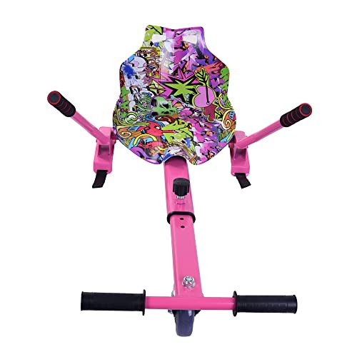 Hoverkart Frame Go Cart für Hoverboard Zubehör, Hover Cart Balance Scooter Sitz Verstellbare Länge für 6,5 8 10 Zoll Segway, Graffiti Galaxy Flame Camo (Pink Grafitti) von Jamiah