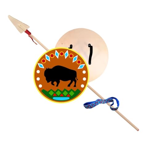 Jamso Design – Indianer-Spielset | Indianerspeer, Indianerschild + Kopfschmuck | Indianerverkleidung, Indianerkostüm, Indianerausrüstung von Jamso Design