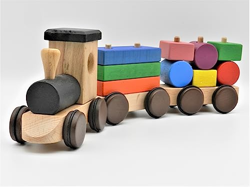 JamsoDesign Holzeisenbahn Waldorf Montessori Motorik Holzspielzeug Holzbahn Eisenbahn von JamsoDesign