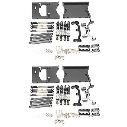 Janasiba 2X Metall GehäUse Zugstangen Servo Feste Halterung Stoß Dämpfer für Mn D90 D91 Mn99S 1/12 Rc Auto Upgrade Teile, Schwarz von Janasiba