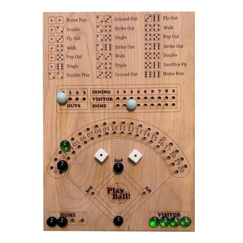 Janasiba Baseball-Würfel-Brettspiel, Holzwürfel und Brettspiel, Interaktives Doppeltischspiel, Lustiges Sportspielzeug Janasiba Baseball-Würfel-Brettspiel, Holzwürfel und Brettspiel, Interaktives Doppeltischspiel, Lustiges Sportspielzeug von Janasiba