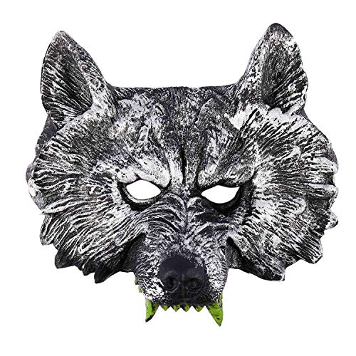 Janasiba Graue Wolf Maske für Halloween Maskerade Cosplay von Janasiba