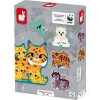 JANOD J08625 Erweiterbares Kinderpuzzle (2, 3, 4, 5, 6 Teile) zum Thema Tiere - WWF®-Partnerschaft von Janod