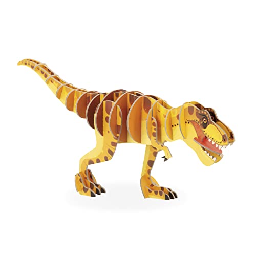 Janod - 3D-Kinderpuzzle T-Rex Dinosaurier - 27-teiliges 3-dimensionales Puzzle - Bauspiel - FSC-Pappe Ab 5 Jahre, J05837, Gelb von Janod