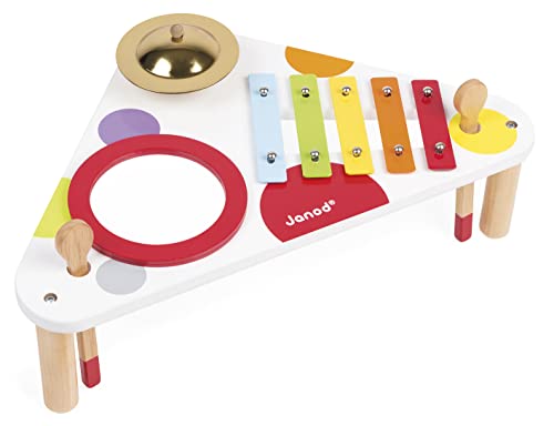 Janod - Confetti Holz-Musiktisch, Kinder-Musikinstrument, Spielzeugnachbildung und Spielzeug für musikalisches Empfinden, ab 1 Jahr, J07634 von Janod