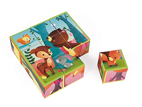 Janod J02731 Kubkid 9 Blocks, Forest Animals von Janod