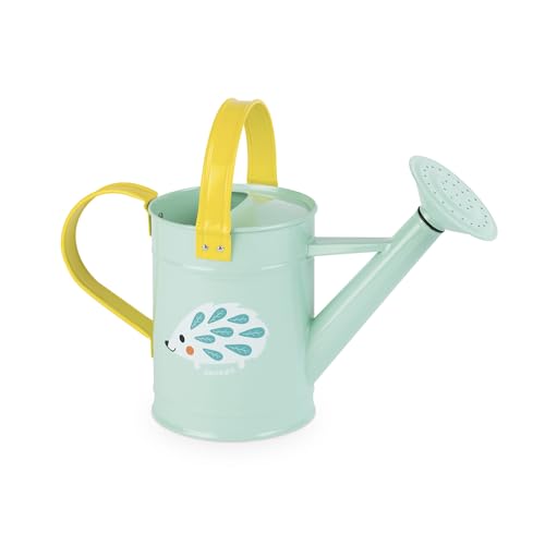 Janod - Happy Garden - Metal Watering Can for Children - Outdoor Gardening Game - For children from the Age of 3, J03191, Blue and Yellow von Janod