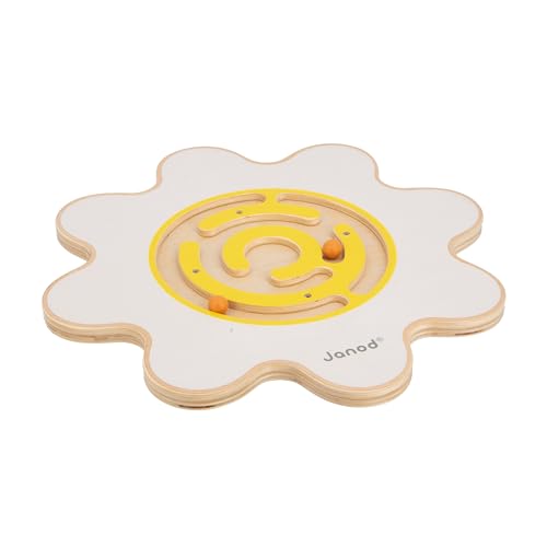 Janod - Sweet Cocoon Balance Board Blume Spielzeug aus FSC-Holz - Fördert Gleichgewichtssinn und Konzentration Geschicklichkeitsspiel für Kinder ab 5 Jahren, J04049 von Janod