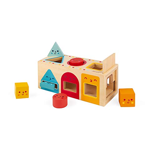 Janod - Geometric Shape Box (Wood) - Wooden Early-Learning Toy - Educational Game - Fine Motor Skills - 12 Months - J05330 von Janod