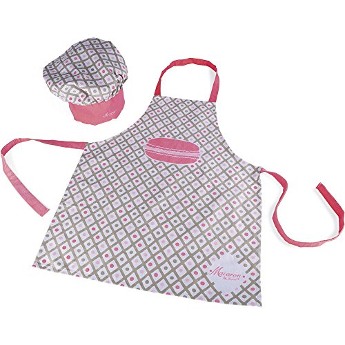 Janod J06582 Macaron Apron + Chef Hat, Pink, One Size von Janod