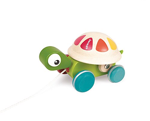 Janod J08236 Wooden Pull-Along Animal, Turtle von Janod