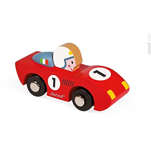 Janod J08545 Story Racing Wooden Car, Speed, Blau,rot von Janod