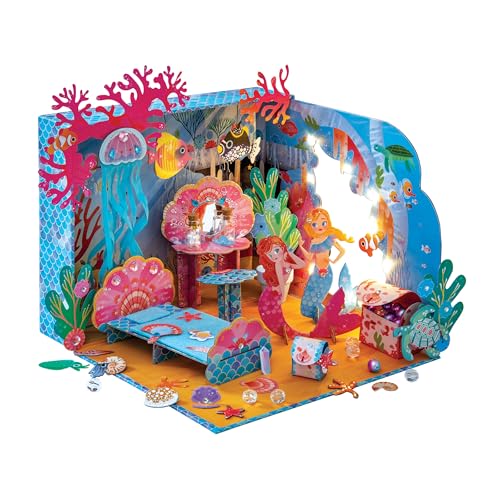 Janod J09139 Mermaid Bedroom Magic Ocean-Die Kammer Kinder-Kreativset-Deko zum Basteln-Die Welt der Kleinen Meerjungfrau-Kinderspiel ab 8 Jahre-J09139, Multicolor von Janod