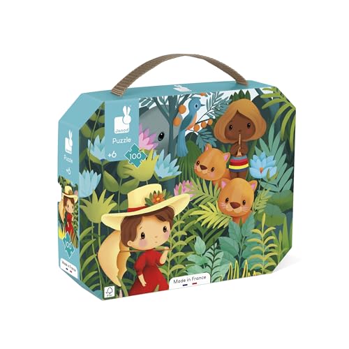 Janod Janod-100 Inspiriert von Rousseau-100 Teile Puzzle Kind-Lernspiel-Entwickelt Geduld und Fingerfertigkeit-FSC-Zertifiziert-Ab 6 Jahre, J02550, Multicolor von Janod