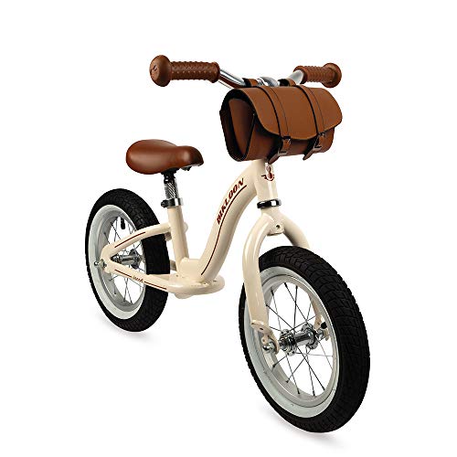 Janod - Metal Balance Bike - Vintage Retro Look - Learning Balance and Independence - Adjustable Saddle, Inflatable Tires - Bag Included - Beige Color - For children from the Age of 3, J03294 von Janod