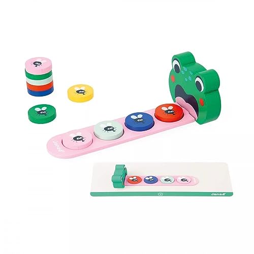 JANOD Frösche Pädagogik-Froschalgorithmen-Farben und Serien Lernen-Lernspielzeug für Kinder-Froschspiel-ab 36 Monaten J05088, bunt, 21 x 5 x 14 von Janod