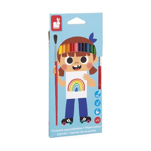 Janod – Set mit 12 Aquarellstiften + 1 Pinsel inklusive – Weiche und widerstandsfähige Mine – Zeichnen und Malen zugleich – Kreative Freizeitbeschäftigung – Ab 3 Jahren – J07415 Janod – Set mit 12 Aquarellstiften + 1 Pinsel inklusive – Weiche und widerstandsfähige Mine – Zeichnen und Malen zugleich – Kreative Freizeitbeschäftigung – Ab 3 Jahren – J07415 von Janod