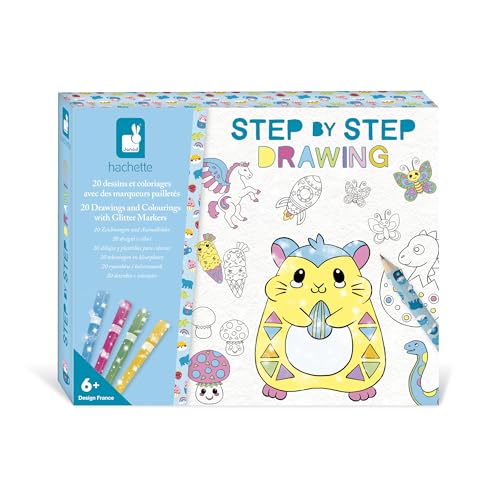 Janod - Step by Step Drawing - Zeichnen Lernen - 20 Modelle + Glitzerstifte - Lernspiel - Zeichnen und Konzentration Lernen - Ab 6 Jahre - J09157 Janod - Step by Step Drawing - Zeichnen Lernen - 20 Modelle + Glitzerstifte - Lernspiel - Zeichnen und Konzentration Lernen - Ab 6 Jahre - J09157 von Janod