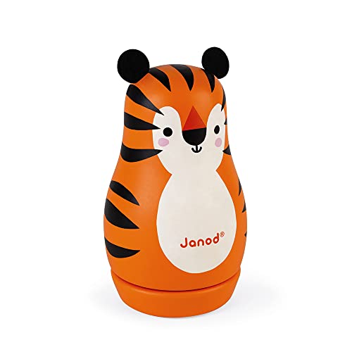 Janod - Tiger-Spieldose aus Holz - Kinderzimmer-Deko - Ab 1 Jahr, J04674 von Janod