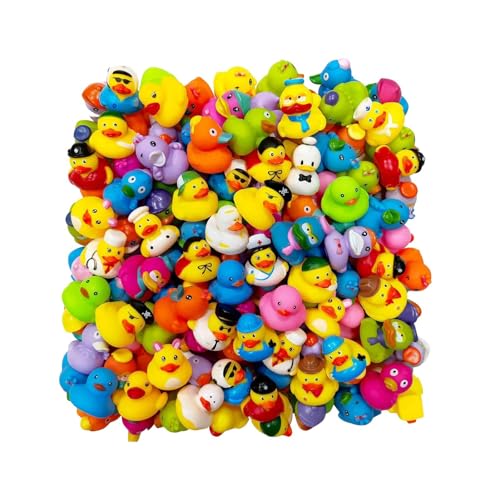 Gummienten, -Enten,50-teiliges Sortiment Duckies | Verschiedene Gummienten, Badespielzeug für Babys, -Duschenten mit Netztasche für Kleinkinder von Janurium