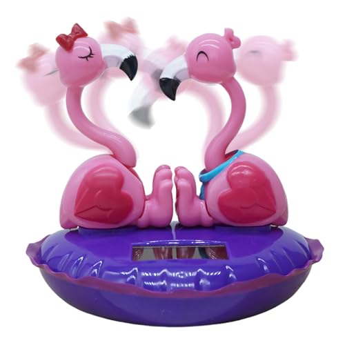 Janurium Solar Dancing Flamingo - Leichtes Dashboard Bobblehead Toys | Auto Dashboard Shaking Head Decor, Valentinstag Shake Head Toy für Auto Desktop Dekoration von Janurium